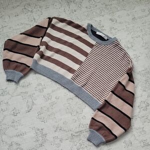 Altar'd State Multicolor Striped Crewneck Sweater